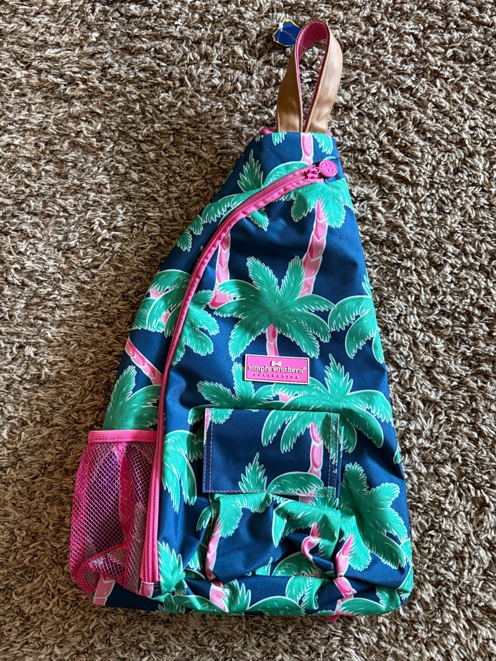Simply Southern Tropical Palm Sling Backpack